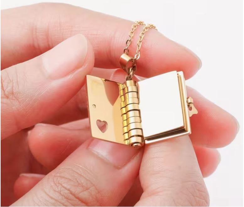 Custom Luxury Heart Book Necklace