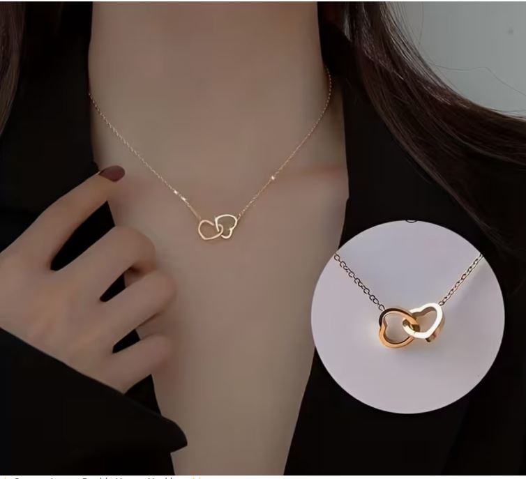 Custom Luxury Double Hearts Necklace